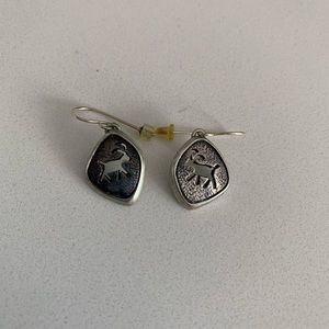 Silver Goat 🐐 Spirit Animal Drop Earrings